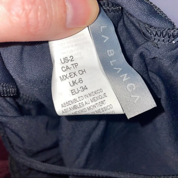 NEW La Blanca Island Goddess Lingerie One Piece Swimsuit Solid Black Size 2 - Picture 8 of 8